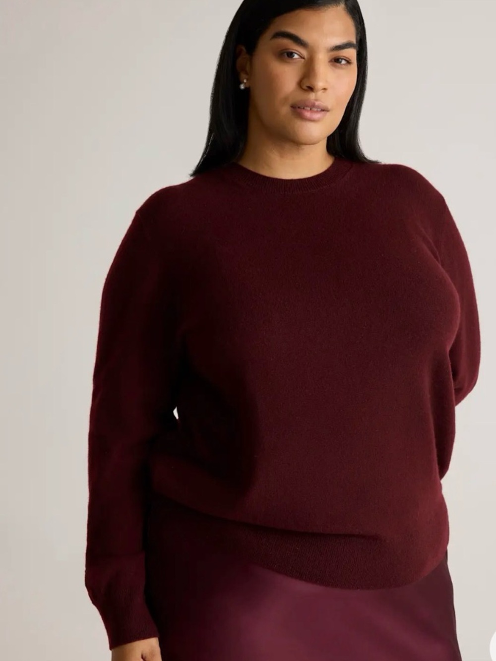 Quince Rich Burgundy Mongolian Cashmere Crewneck
Sweater